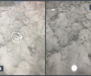Etched mark removal from marble countertop