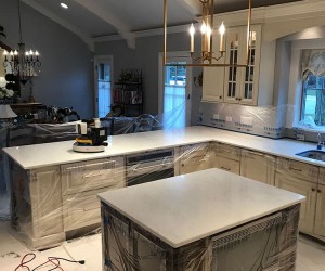 Marble kitchen counter top restoration
