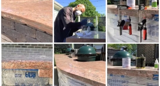 Granite outdoor countertops restoration