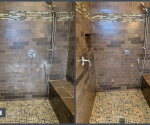 Limestone shower restoration