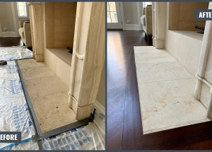 Granite and marble fireplace restoration - Honing and polishing