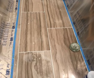 Marble floor etched mark removal