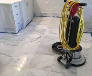 Marble floor polishing and sealing