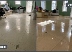 Marble floor restoration - Honing and polishing
