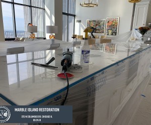 Marble island restoration in Chicago