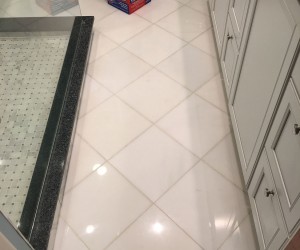 Marble shower floor polishing and sealing