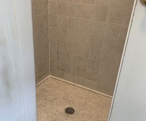 Shower surrounds deep clean, buff and seal
