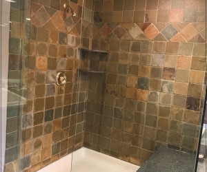 slate stone shower cleaning