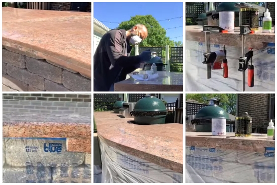 Granite outdoor countertops restoration