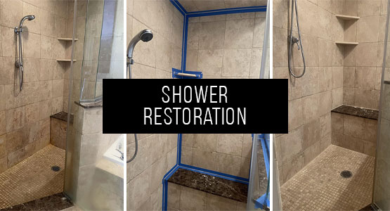 Shower restoration: shower cleaning, shower caulking, shower surround