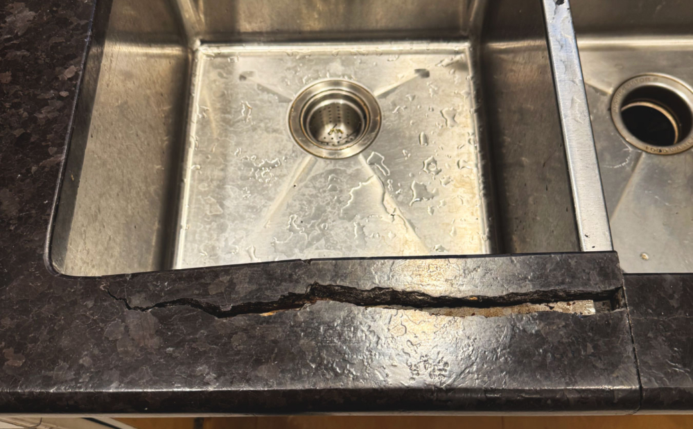 Broken granite countertop repair in Glenview