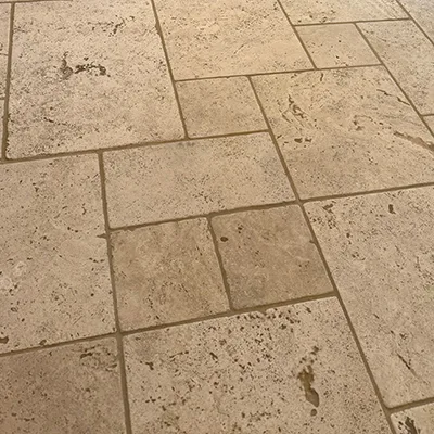 Rough Finish Travertine Floor Restoration