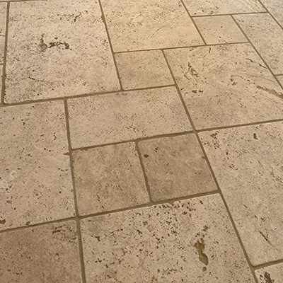Rough Finish Travertine Floor Restoration