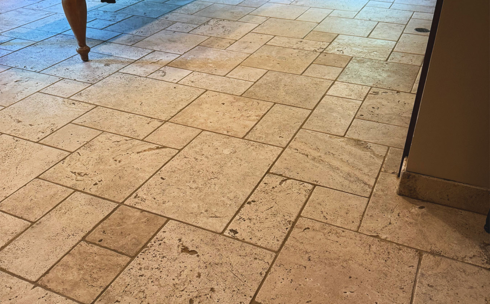 Rough Finish Travertine Floor Restoration