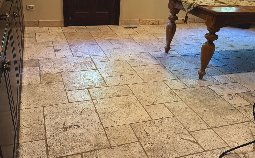 Rough Finish Travertine Floor Restoration