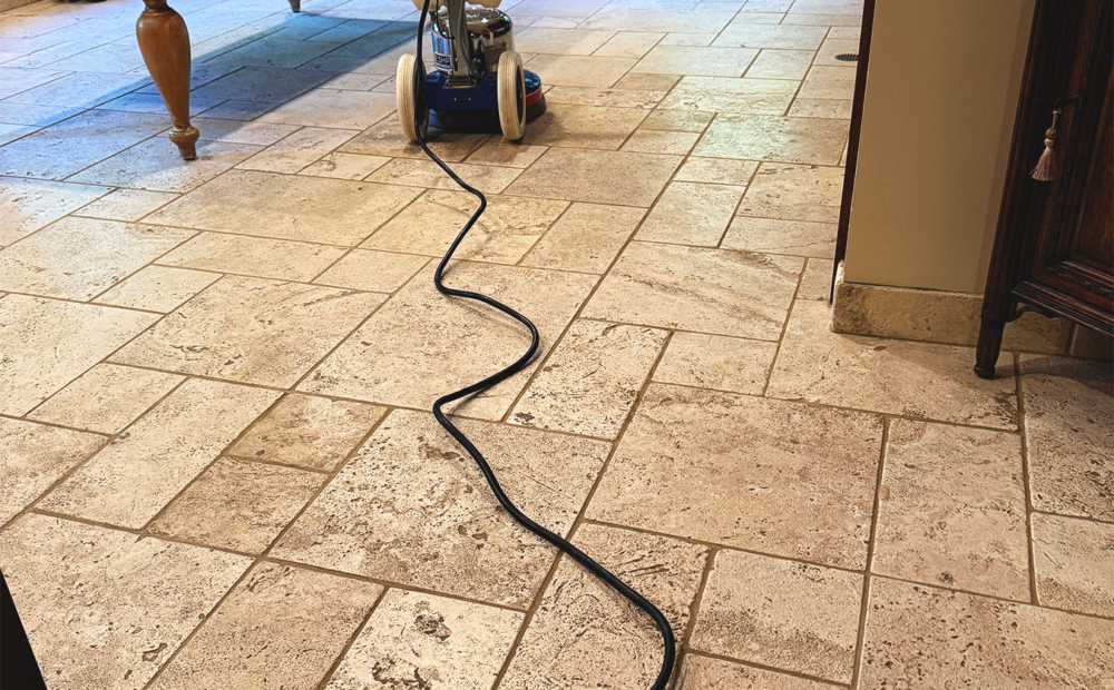 Rough Finish Travertine Floor Restoration