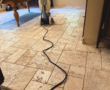 Rough Finish Travertine Floor Restoration